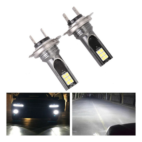Luz De Niebla Linterna 3000k 24w 1000lm Coche 2pcs H7 12 Led