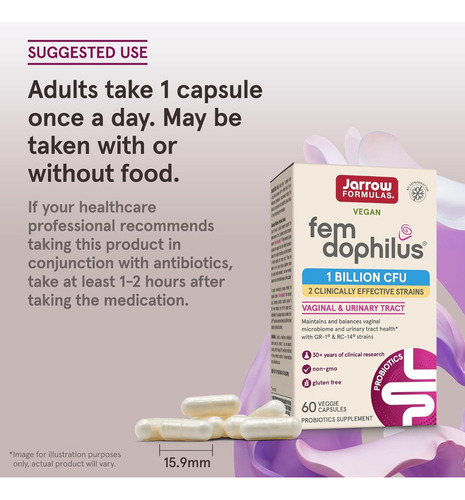 Fem-dophilus 1 Billion Cfu Jarrow Formulas 60 Cápsulas