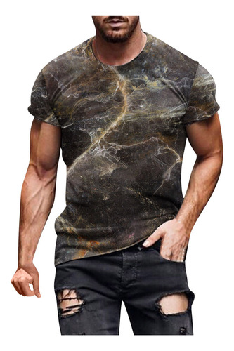 L New Fashion Casual Para Hombre, Camiseta Deportiva Estampa