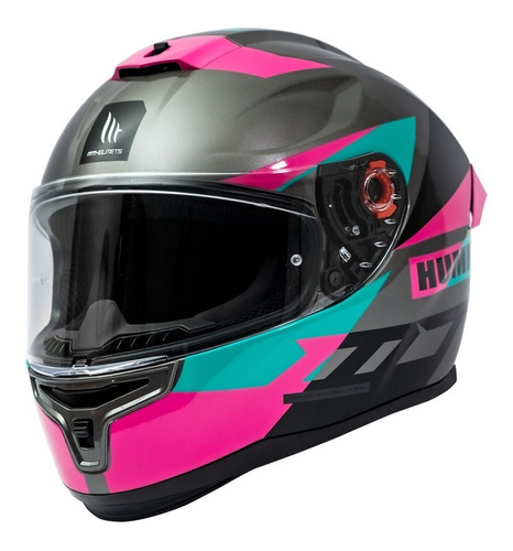 Casco De Moto Mt Helmets Hummer Quo C9 Rosa Brillo + Regalo 