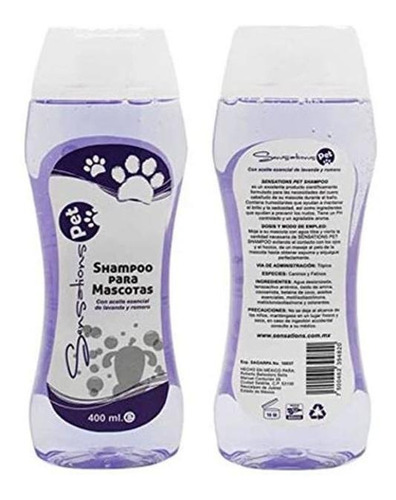 Shampoo Liquido Para Mascotas, Mxfuf-001, 400ml, Lavanda, Pe Fragancia Lavanda Romero