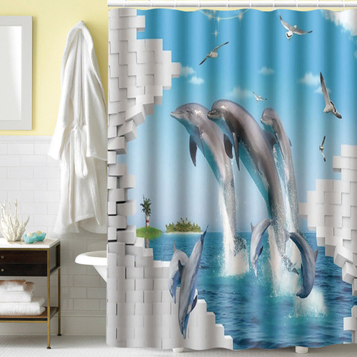 Cortina De Ducha De 180 X 180 Cm Con Bonito Estampado De Pol