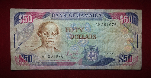 Billete 50 Dolares Jamaica 1988 Pick 73 A Sharpe