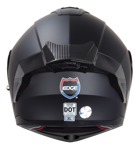 Casco Abatible Edge Boston Con Luz Led Certificación Dot Negro Lisa L