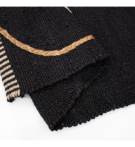 Tapete Decorativo Yute Dib Trace 120x170 Cm Modelo Black Ancho 120 Cm Color Negro Largo 170 Cm
