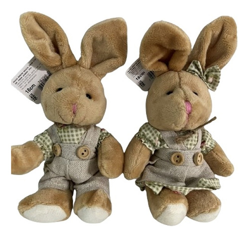 Mini Coelhos De Páscoa 15cm -1 Casal