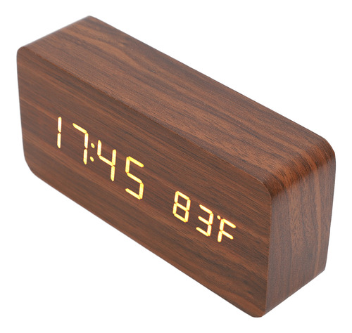 Reloj De Escritorio De Madera Led, Alarma Digital De Madera,