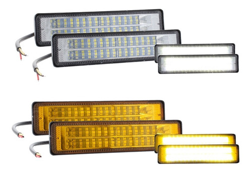 Par Faros Barra Auxiliar 28 Led 2 Panel Fija Estrobo 12-24v