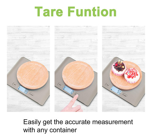 Báscula De Cocina Digital Multifunción Pantalla Lcd Acero In