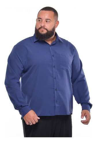 Camisa Social Masculina Manga Longa Tamanho Grande Plus Size