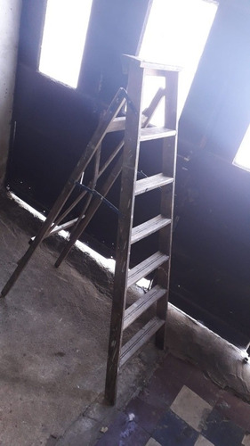 Escalera Madera  7 Escalones Con Detalle Alta 170cm 