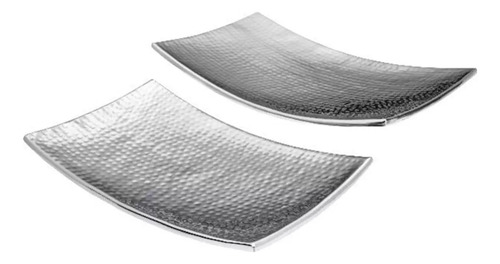 Mikasa Conjunto De Bandejas De Servir De Pared Doble 2 Pieza Color Plateado