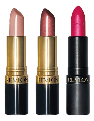 Lápiz Labial Revlon Super Lustrous De 3 Piezas De Alto Impac