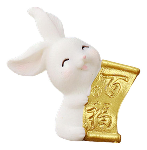 Bonita Estatua De Conejo, Figurita De 3,8 Cm X 4,2 Cm