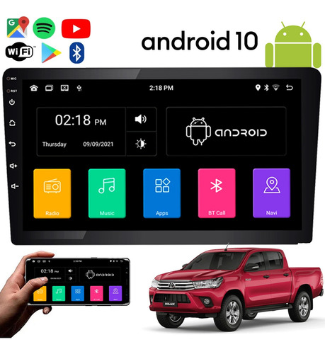 Central Multimídia Hilux 17 18 19 20 21 Android 10 Wifi 10p