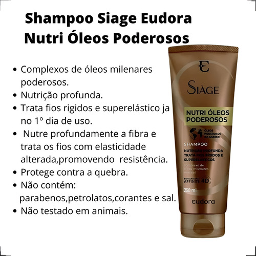 Shampoo Siàge Nutri Óleos Poderosos 250ml