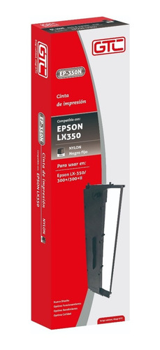 Imagen 3 de 6 de Cinta Alternativa Gtc Para Epson Lx350 Nylon Negro
