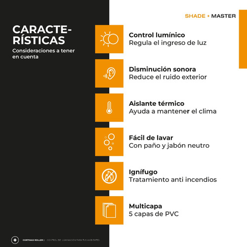 Cortina Roller 80x120 Blackout Premium Shade Master Blanco