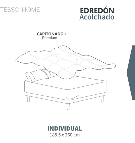 Edredón Acolchado Individual Xl Reversible Pachoncito Ligero