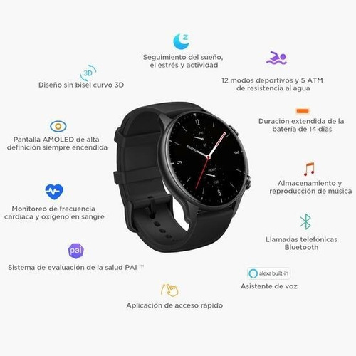 Imagen 4 de 7 de Smartwatch Inteligente Reloj Xiaomi Amazfit Gtr2 Gps Plata-*