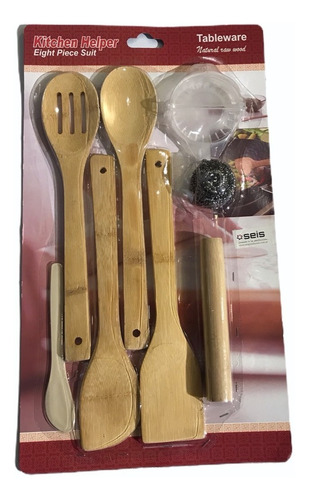 Espatulas De Madera Con Molde Para Empanada Con Birulana X8 Color Marrón Claro