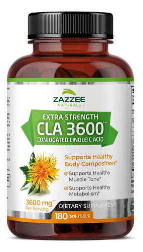 Cla 3600 180 Softgel Super Fuerza Zazzee Naturals