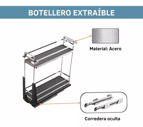 Botellero Especiero Aceitero Extraible Para Cocina 2 Piezas. Cerrajes –  Murova