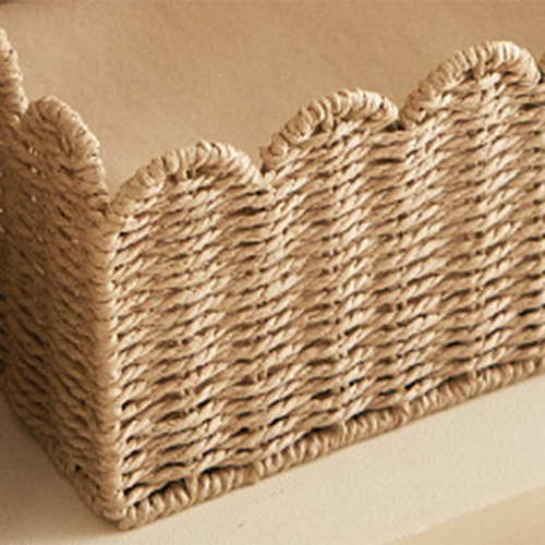 Cesta Con Borde Festoneado, Cestas De Almacenamiento Con Cue