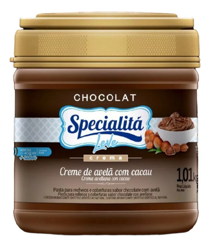 Crema De Avellana Con Cacao Sin Azúcar Specialitá 1 Kg.