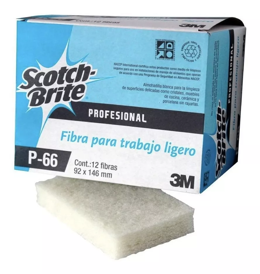 Tercera imagen para búsqueda de fibra blanca scotch brite p66