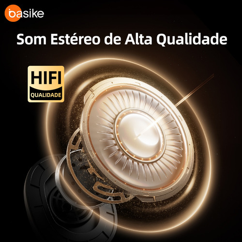 Fone de Ouvido pretosem Fio Bluetooth 5.4 Premium anc Hifi Redução de Ruído Ativo-bateria de 40 Horas de Duração fone de Ouvido Bluetooth Corrida Regulável fone de Ouvido Bluetooth Basike