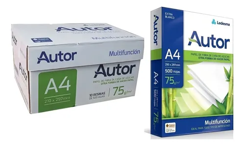 Resma Autor A4 Multifunción De 500 Hojas De 75g Blanco X 1