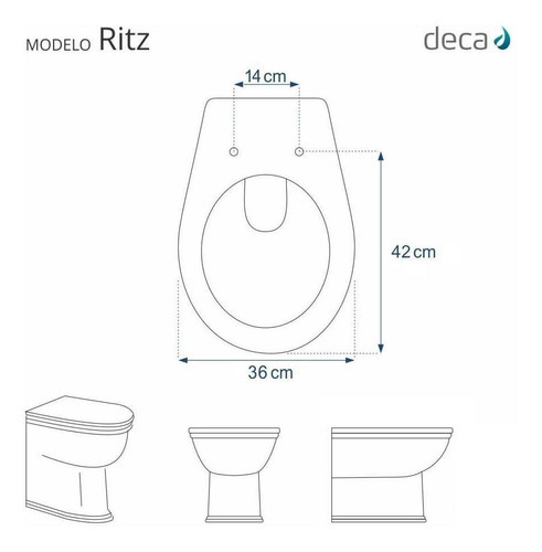Assento Sanitário Poliéster Ritz Creme Para Louça Deca