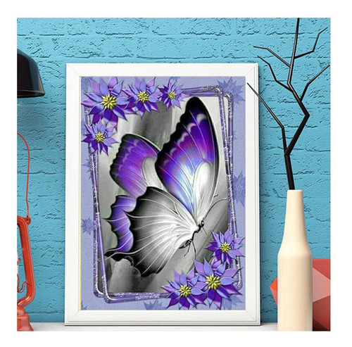 Kit De Pintura C 5d Diy Con Forma De Mariposa Y Diamante Par