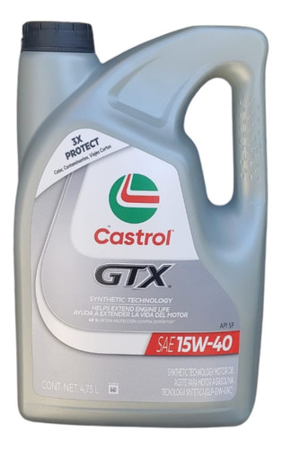 Aceite Castrol Gtx 15w40 Protección Superior Garrafa 4.73 L