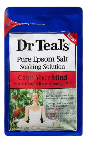 Teal's Pure Epsom Salt Soak, Calm Your Mind Ashwagandha, 3 L