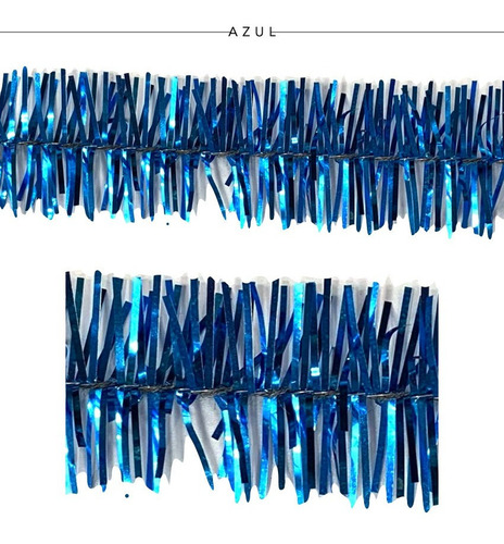 Imagen 5 de 10 de Lameta Colores 3cm Pack X 10 - Boa Guirnalda Deco Navidad