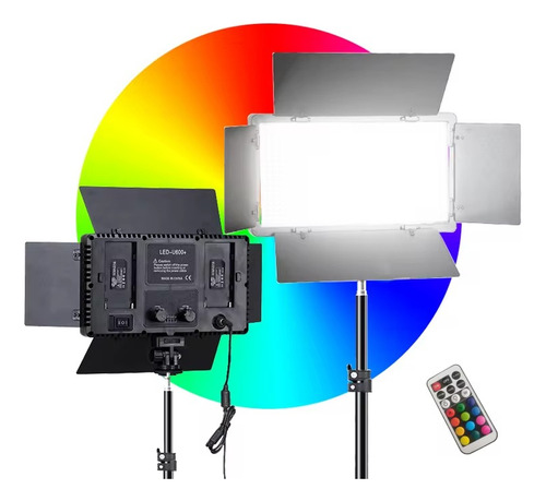 Foco Panel Led Pro U-800 Rgb + Adaptador Corriente