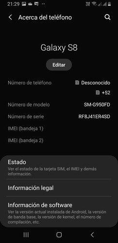 Samsung Galaxy S8 Dual Sim 4 Gb De Ram Negro Medianoche 64 G Negro (Usado)