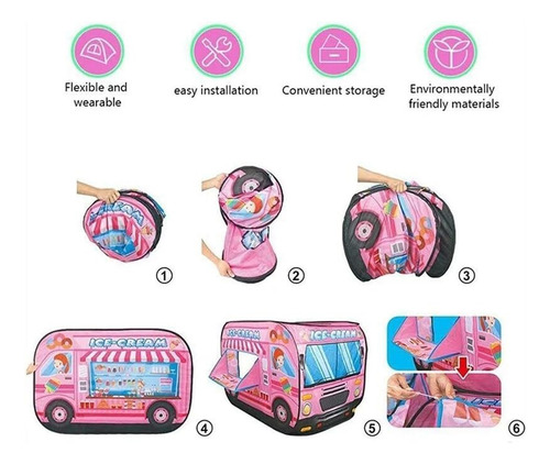 Carpa Camión De Helados,para Niños Pop Up Con Bolsa