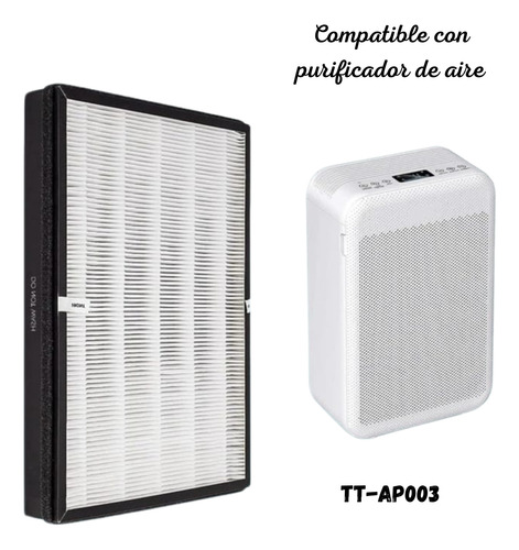 Pack De 2 Filtros Hepa 3 En 1 Para Taotronics Tt-ap003