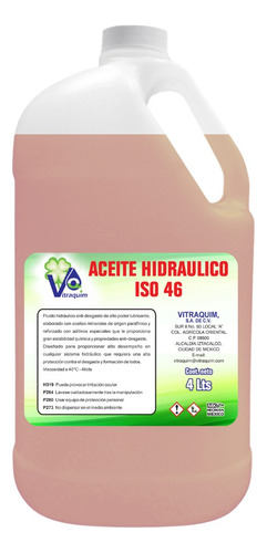 Aceite Hidraulico Iso46 4 Litros Vitraquim Industria