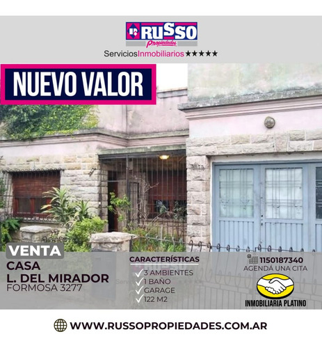 Venta Casa 3 Ambientes Lomas Del Mirador