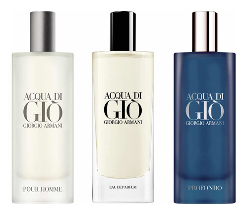 Set  Acqua Di Gio 15ml C/u, Clásico, Profondo, Eau De Parfum