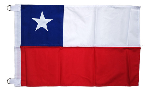 Bandera Chilena En Tela Trevira 40x60 Cm Estrella Bordada