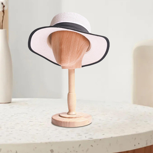 Cabeza De Maniquí De Madera Para Sombreros, Gorras,