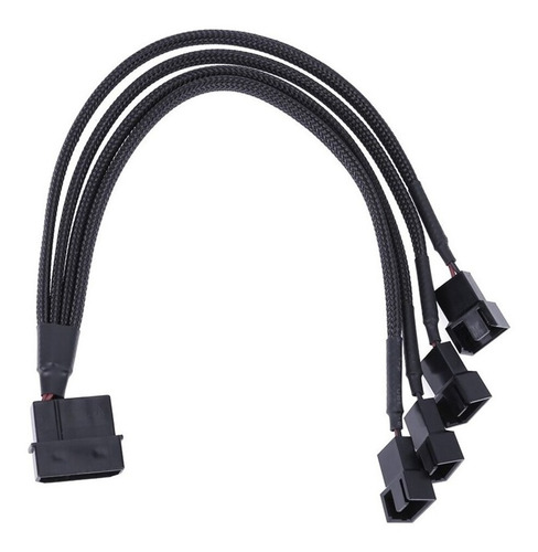 Cable Splitter Hub Ventiladores Conector Pc Divisor Molexhub Color Negro