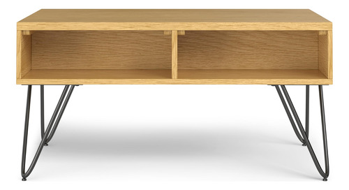 Mesa Auxiliar Rectangular Industrial Pequeña Roble 91 Cm