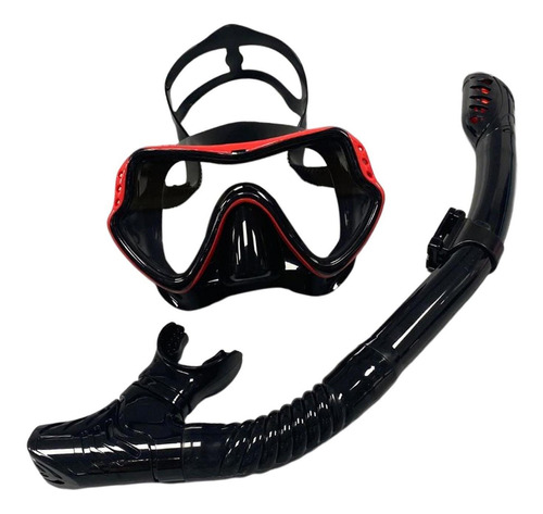 Snorkel Profesional Set Máscara De Azul Negro Azul Negro