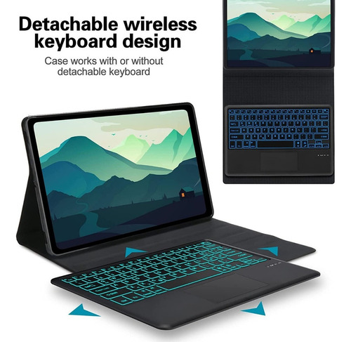 Funda+táctil Iluminado Teclado+ratón Galaxy Tab S7 S8 11''